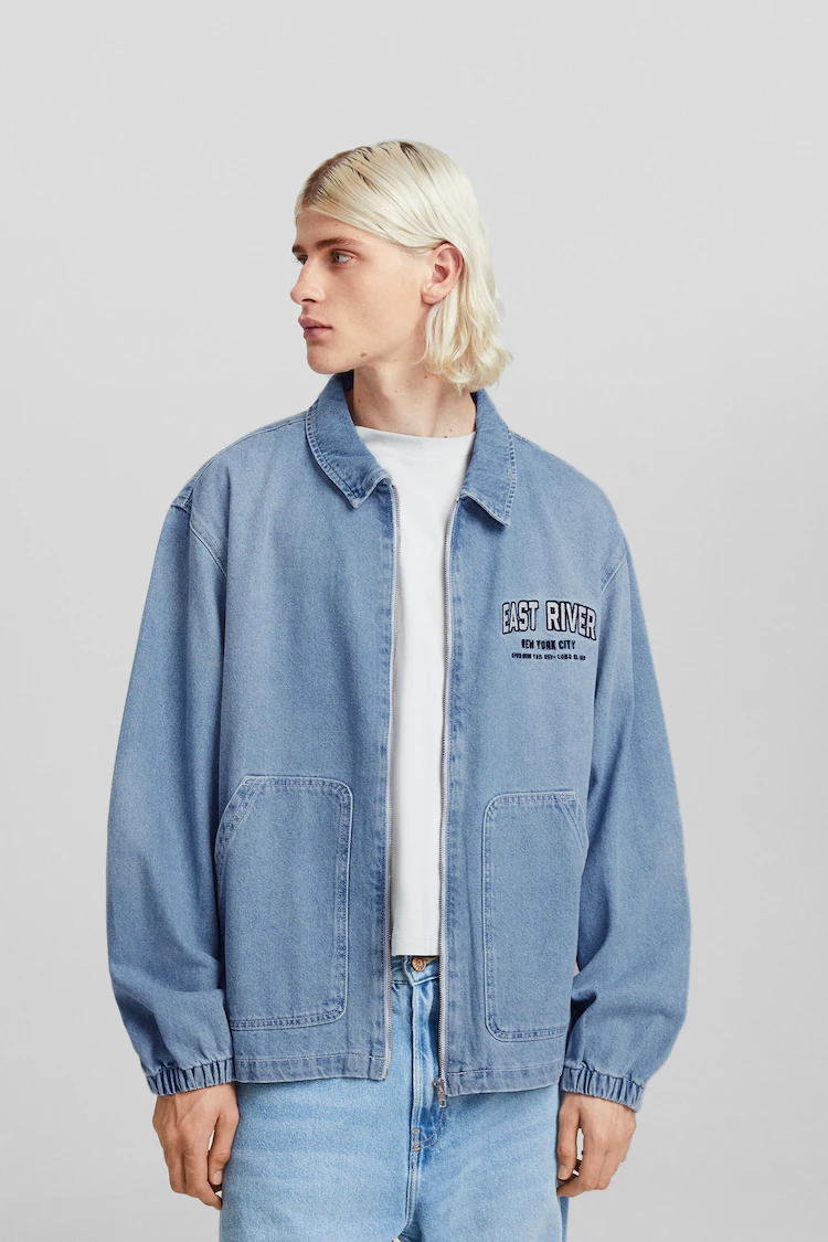 Cazadora biker oversize efecto piel desgastada